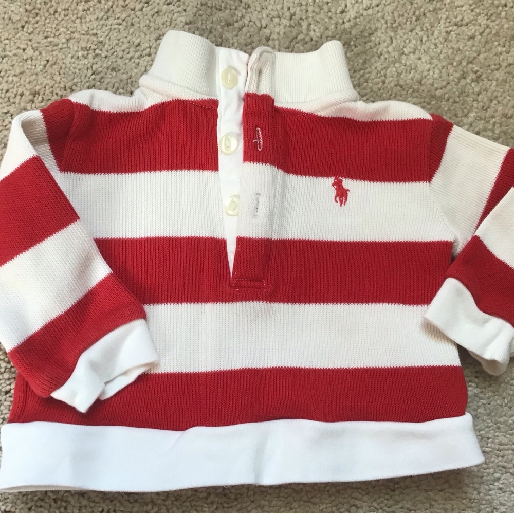 Ralph Lauren Kids Red and White Striped Sweater